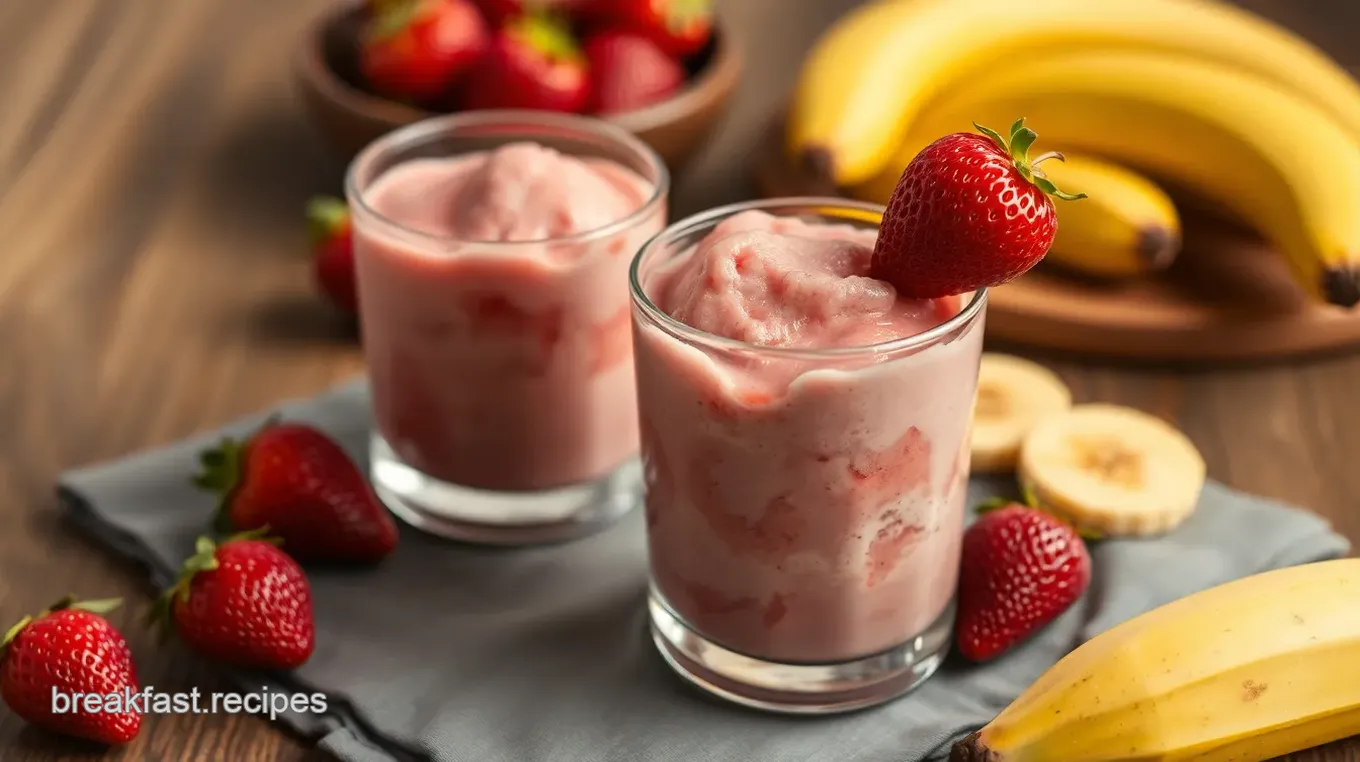 Blended Frozen Strawberry Banana Delight