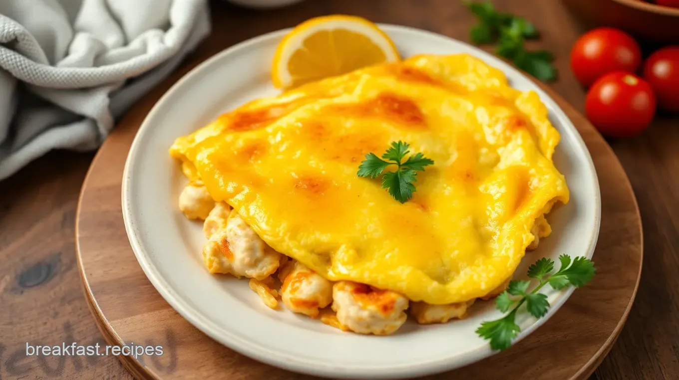 Cheesy Chicken Omelette Delight