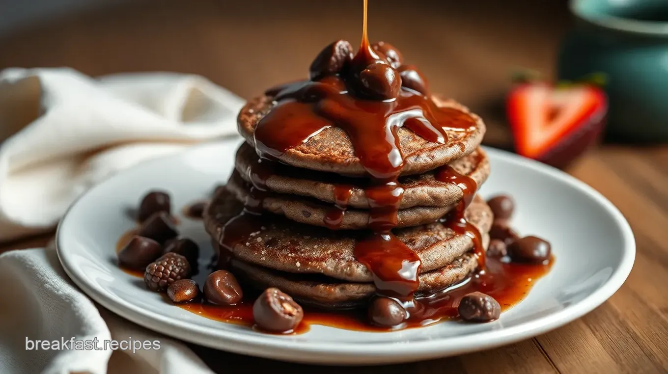 Chocolate Pancakes with Chocolate Sauce