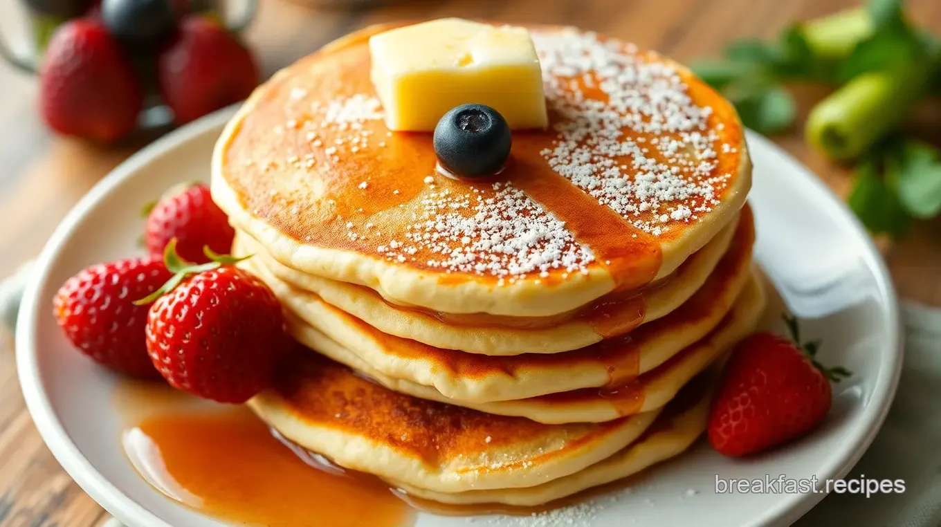 Fluffy Pancakes with Maple Syrup