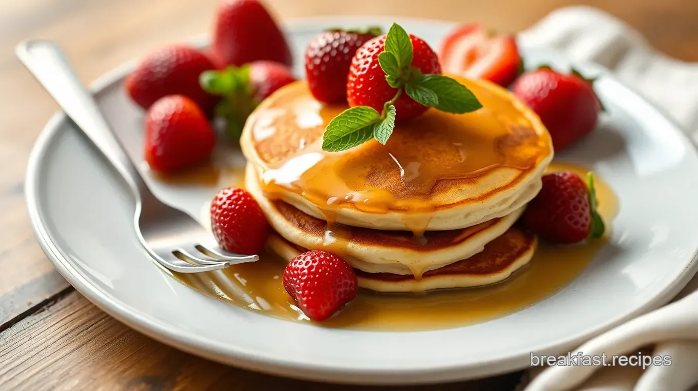 Quick Strawberry & Red Currant Pancakes