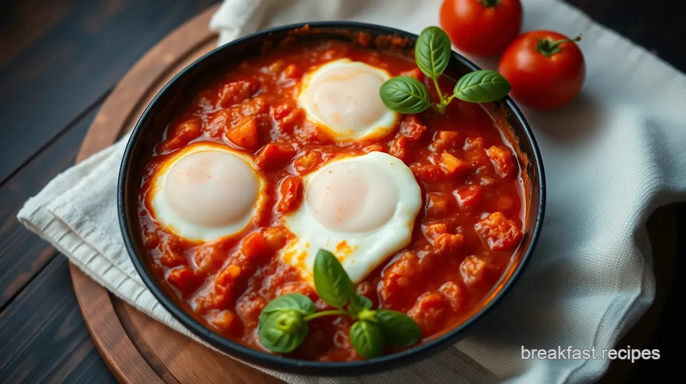 Shakshuka: Poached Eggs in Spicy Tomato Sauce