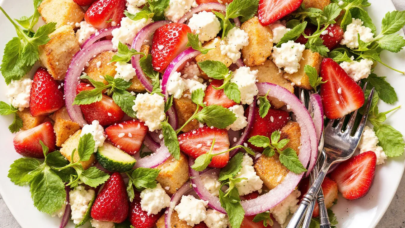 Delicious Strawberry Panzanella Salad