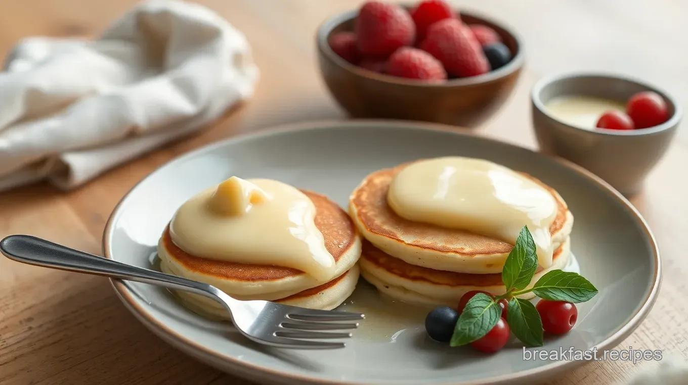 Fluffy Pancakes with Vanilla Pudding Layers