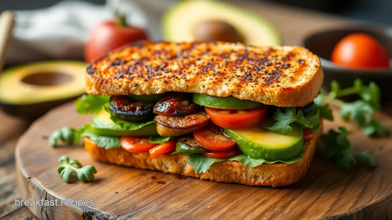 Grilled Avocado Veggie Delight Sandwich