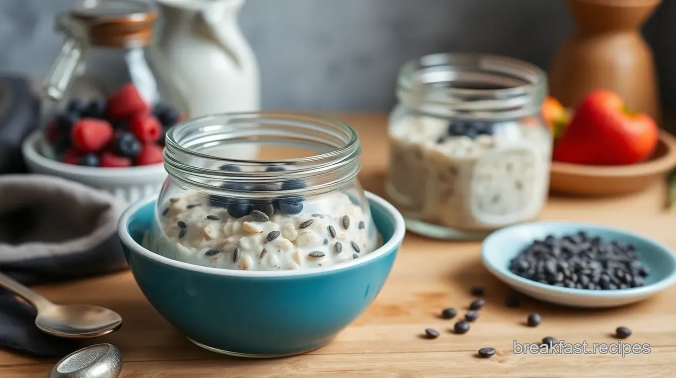 Overnight Oats with Chia Seeds and Fruit