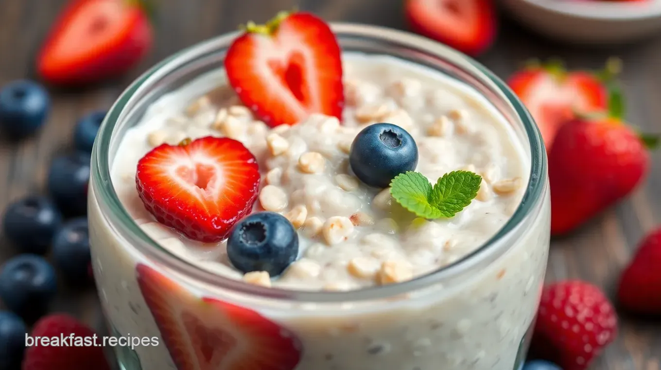 Overnight Oats with Greek Yogurt and Berries