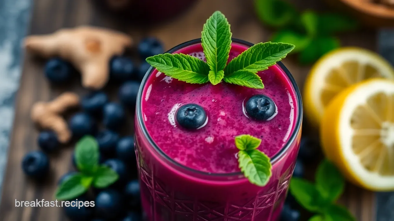 Refreshing Blueberry Beetroot Ginger Smoothie