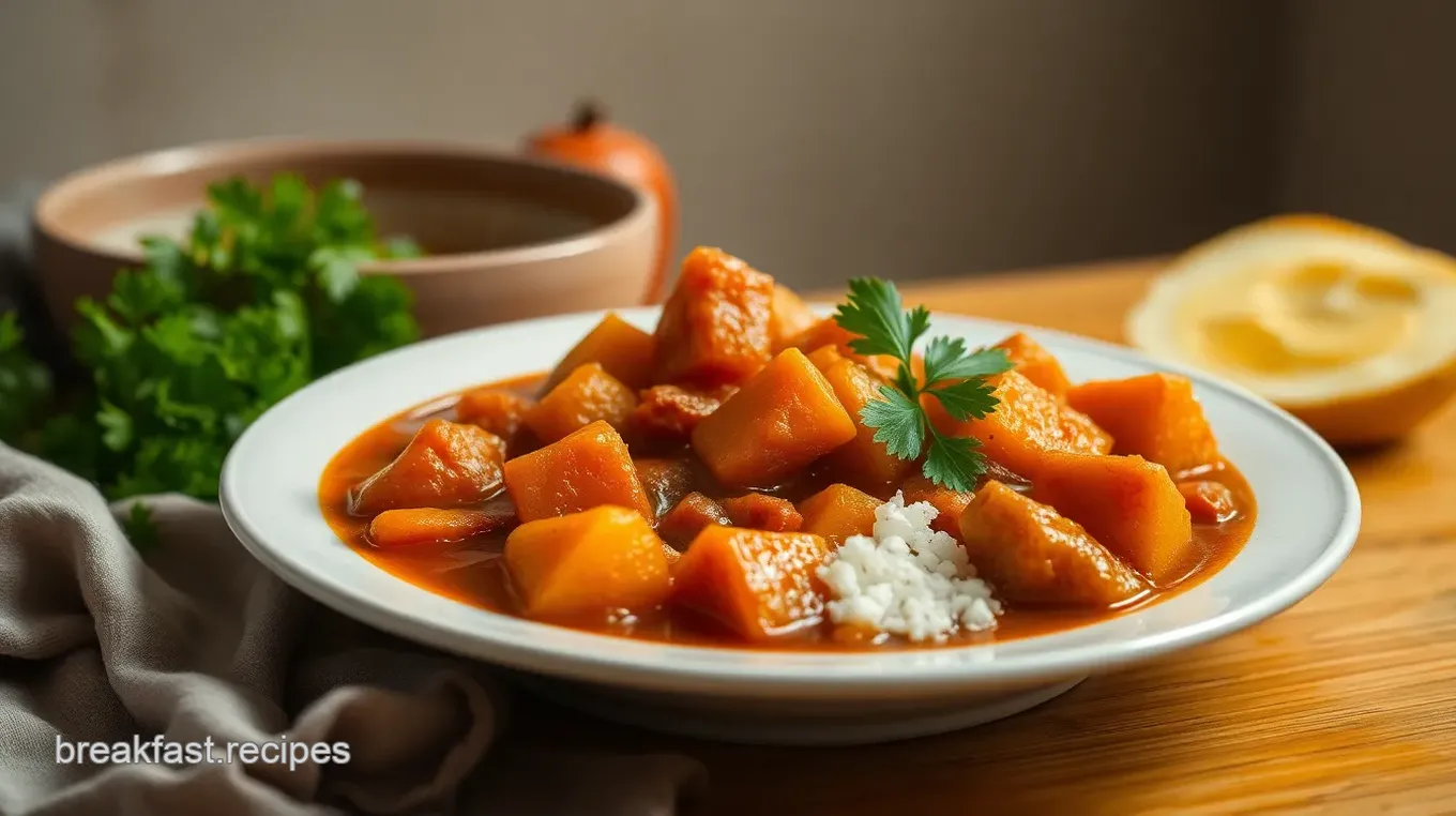 Stewing Yam in Flavorful Sweet Potato Delight