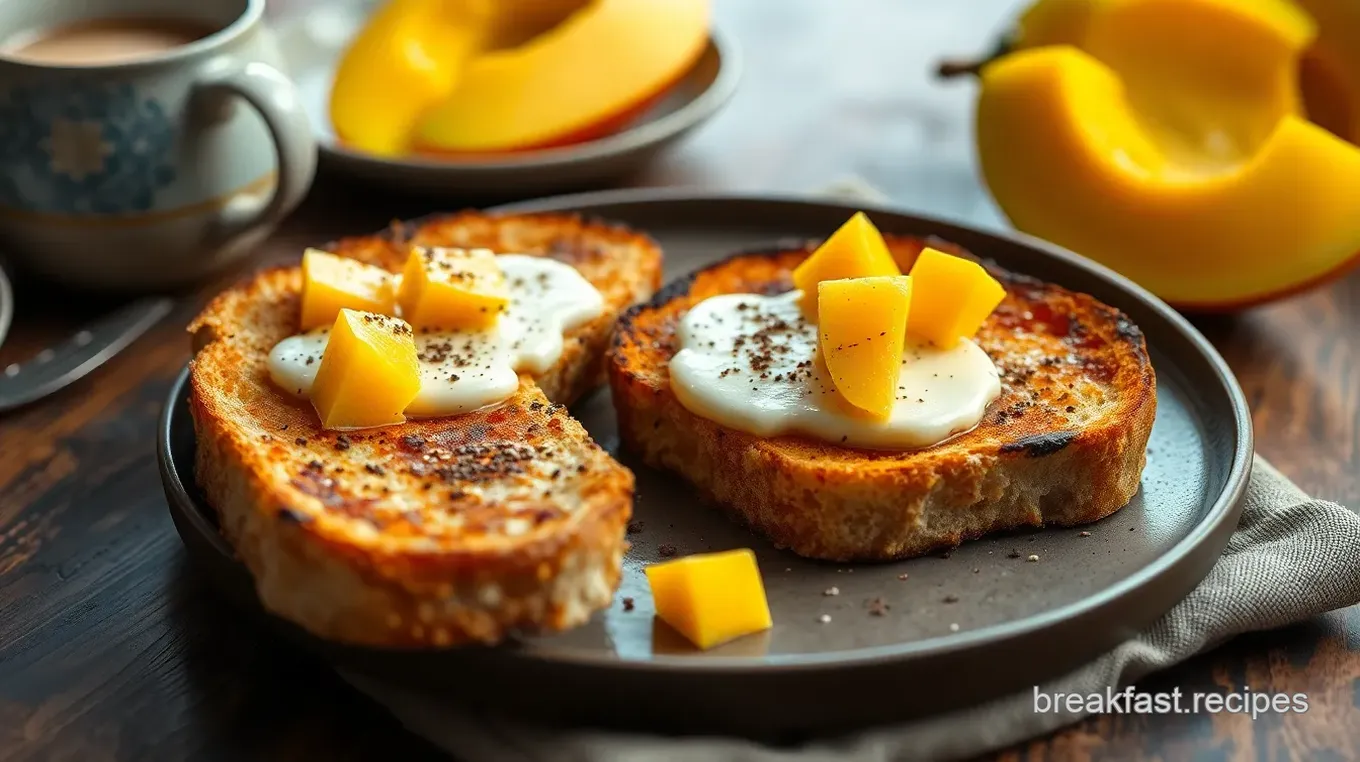 Toasted Bread Delight with Cheese and Mango