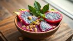 Delicious Dragonfruit Bowl with Walnuts