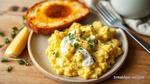 Scramble Eggs with Creamy Herb Cheese