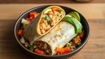 Sauté Chicken Breakfast Burrito with Avocado