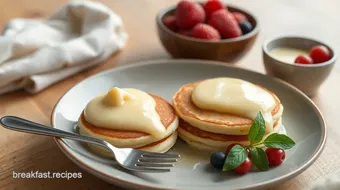 Fluffy Pancakes with Vanilla Pudding