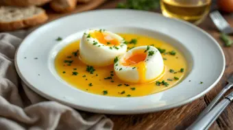 Poached Eggs in White Wine