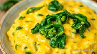 Scramble Eggs with Fresh Spinach Delight