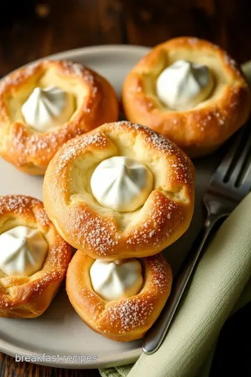 Delicious Breakfast Pastries with Cream Cheese presentation