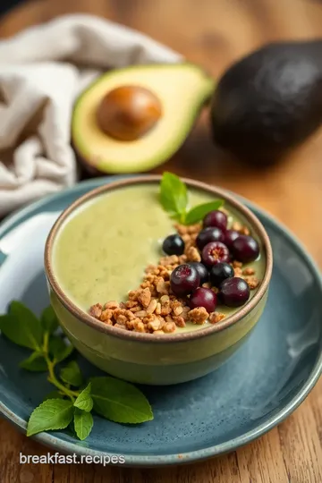 Creamy Avocado Banana Smoothie Bowl presentation