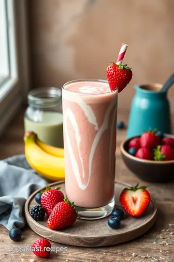 Blended Fruit Smoothie with Creamy Twist presentation