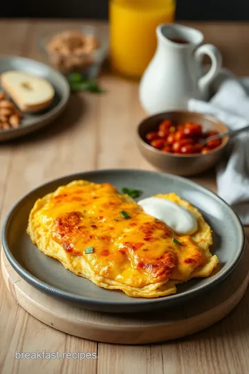 Cheesy Chicken Omelette Delight presentation