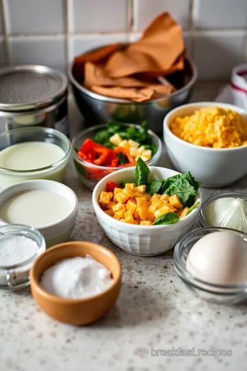 Cheesy Mini Vegetable Frittatas ingredients