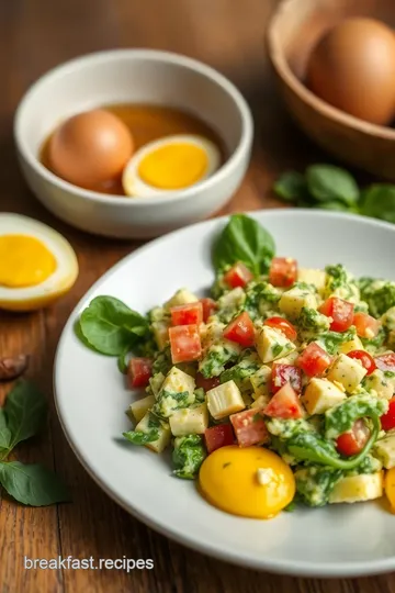 Colorful Spinach Egg Salad Delight ingredients