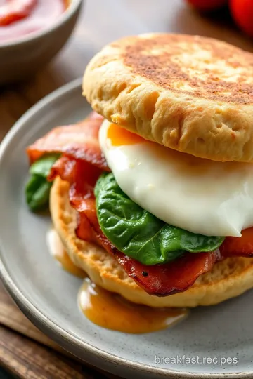 Breakfast Sandwich with Creamy Herb Sauce presentation