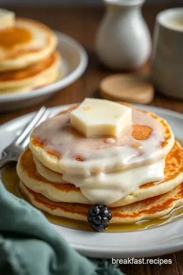 Fluffy Pancakes with Maple Syrup presentation