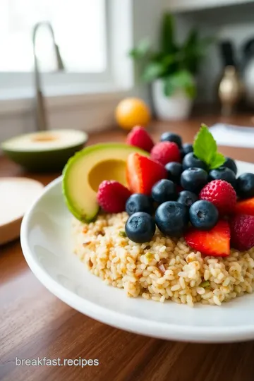 Quinoa Breakfast Bowl with Avocado and Berries steps