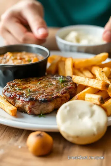 Breakfast Steak and Fries presentation