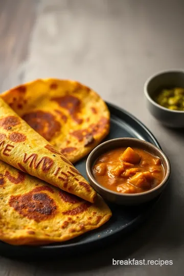 Crispy Turmeric Dosa with Aloo Masala Delight presentation