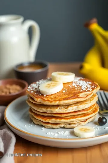 Fluffy Banana Oat Pancakes - Healthy Breakfast presentation