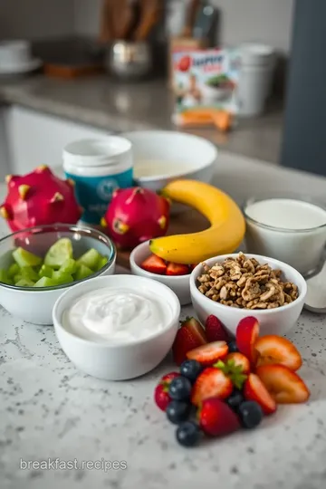 Delicious Dragonfruit Bowl with Walnuts ingredients