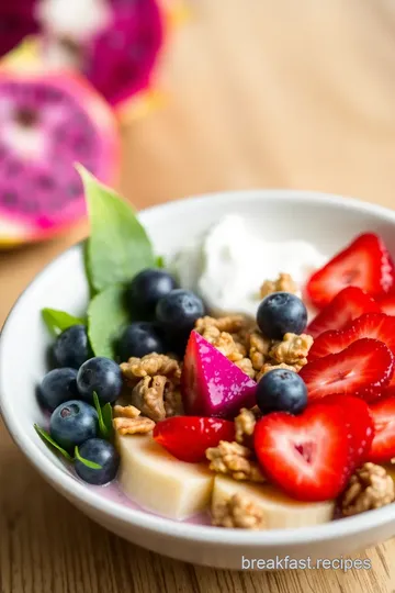 Delicious Dragonfruit Bowl with Walnuts presentation