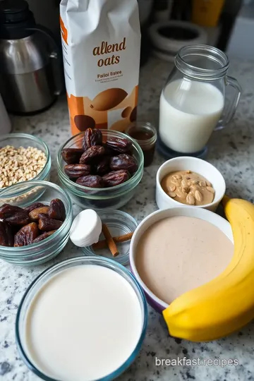 Delicious Oats and Date Smoothie ingredients