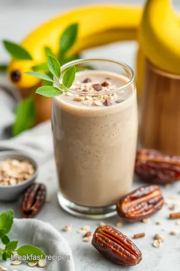 Delicious Oats and Date Smoothie presentation