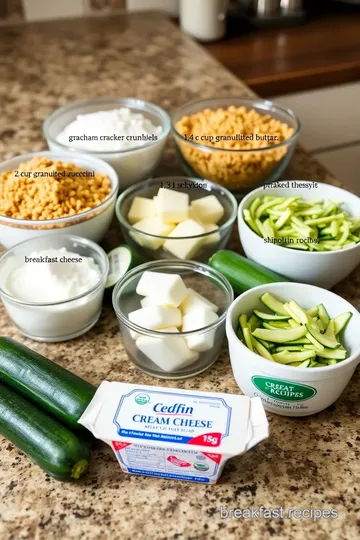 Delicious Zucchini Ricotta Cheesecake ingredients