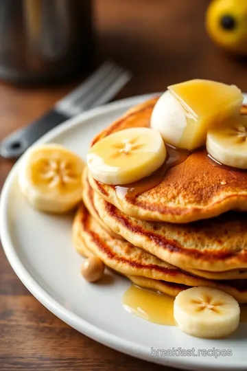 Banana Pancakes with Maple Butter presentation