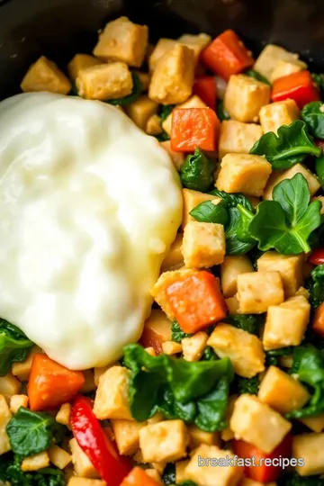 Savory Chicken and Spinach Breakfast Hash presentation