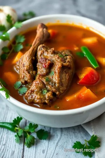 Flavorful Mutton Leg Soup presentation