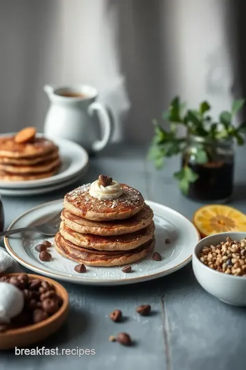 Fluffy Cocoa Pancakes with a Twist presentation