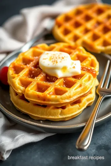 Fluffy Golden Waffles presentation