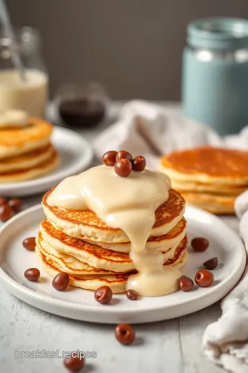 Fluffy Pancakes with Vanilla Pudding Layers steps