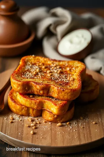 Fried Bread French Toast with Spices presentation