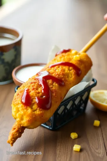 Breakfast Corn Dog presentation