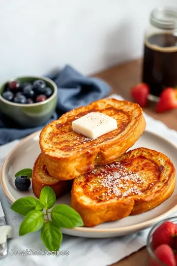 French Toast with California Farm Fresh Ingredients presentation