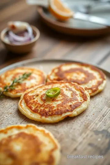 Fry Starch Pancakes with Pepper & Onion presentation