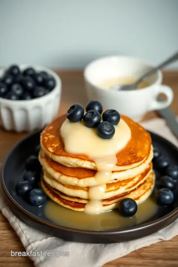 Fluffy Buttermilk Pancakes with Blueberries presentation