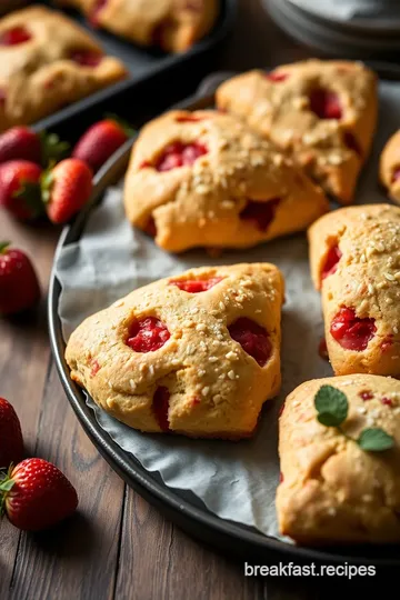 Oven-Baked Strawberry Scones with Zesty Twist steps