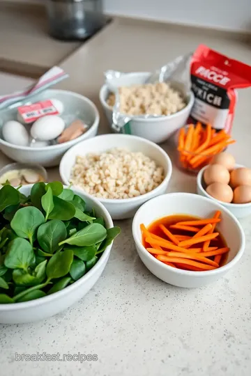 Korean Breakfast Rice Bowl ingredients